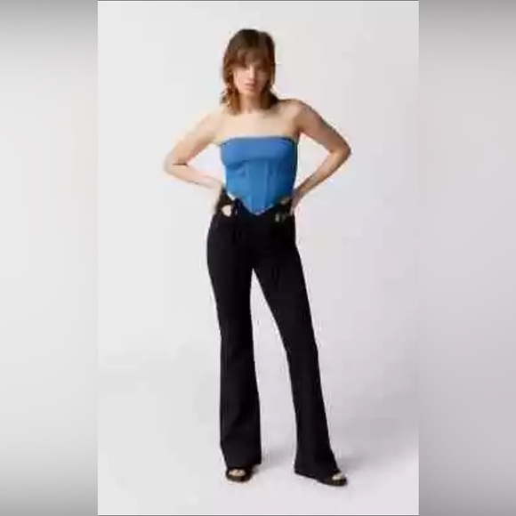 Urban Outfitters Out from Under Women's S Small Done up in Denim Corset Top NWT - Picture 3 of 11
